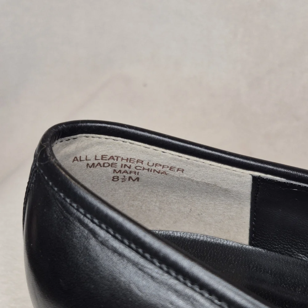Karen Scott 8.5 Mari Leather Loafer Black & White Tweed Tassel Retro, Texture